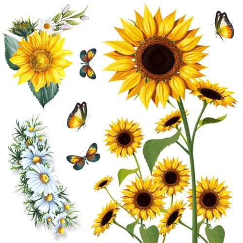 Bulevisiter Sonnenblumen-Wandaufkleber, 2er-Set, Blumen-Wandaufkleber, PVC, abnehmbar, Garten, Natur, Heimdekoration für Wohnzimmer, Schlafzimmer, Küche, Kinderzimmer Bulevisiter Sonnenblumen-Wandaufkleber, 2er-Set, Blumen-Wandaufkleber, PVC, abnehmbar, Garten, Natur, Heimdekoration für Wohnzimmer, Schlafzimmer, Küche, Kinderzimmer von Bulevisiter