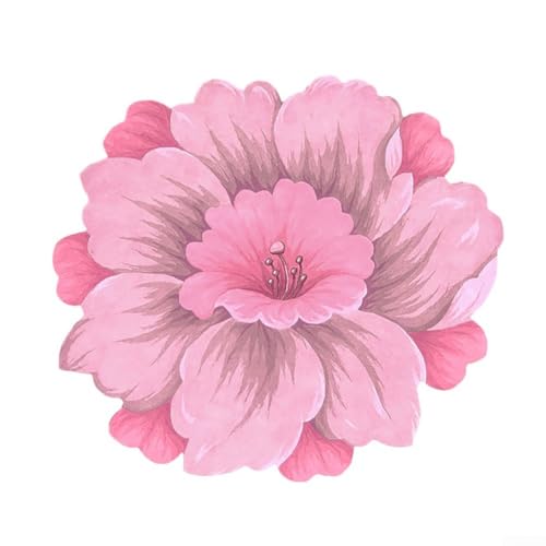 Bulevisiter Wasserabsorbierende Lotus-Fußmatte mit rutschfestem Design, aus Samt-Polyesterfaser, für Küche, Bad und Eingangsbereich (rosa Farbverlauf) von Bulevisiter