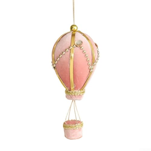 Bulevisiter Weihnachtskugel-Ornamente mit Heißluftballon-Design, leichtes Schaumstoff-Hängedekor für Baum und Tischdekoration in Rot oder Rosa (PinkA) von Bulevisiter