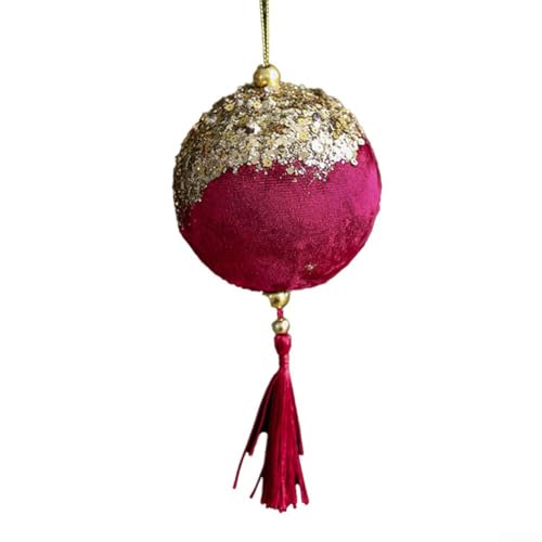 Bulevisiter Weihnachtskugel-Ornamente mit Heißluftballon-Design, leichtes Schaumstoff-Hängedekor für Baum und Tischdekoration in Rot oder Rosa (rotB) von Bulevisiter