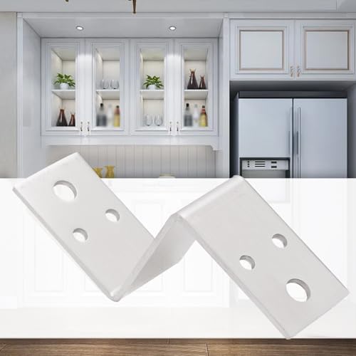 Bulevisiter Z-förmige Eckwinkel aus Edelstahl, 2,5 mm verdickte Winkelverbinder, rostfrei, wasserdicht, robuste Befestigungsplatten mit abgerundeten Kanten für Schrank und (60 mm) von Bulevisiter
