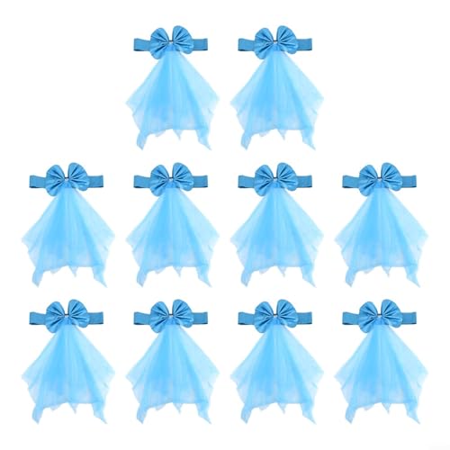 Event-Stuhlbänder, 10 Stück, elastische Stuhlschärpen mit Schleifen-Schnalle, Schleifen-Stuhl-Dekorationen, Hotel-Stuhlhussen, für Hochzeit, Party und Hotelstuhl-Dekoration (hellblau) von Bulevisiter