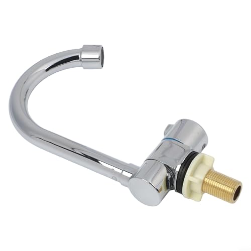 Faltbarer RV Wasserhahn Edelstahl 360° Drehbar Single Kaltwasserhahn G1/2 Gewinde für Wohnwagen Küchenspüle Chrom von Bulevisiter