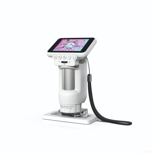Handmikroskop mit 12 MP LCD mit 1080P Video und 8 einstellbaren LEDs für optimale Detailuntersuchung (H013 Weiß) von Bulevisiter