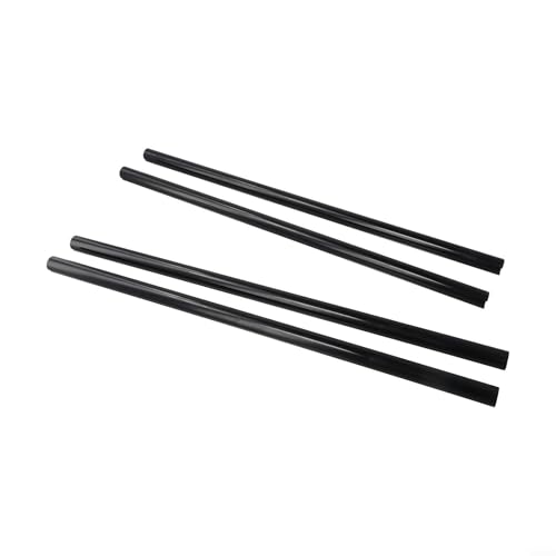 Heizkörperrohr-Abdeckungs-Set, 15 mm Durchmesser, Wärmerohrabdeckung für Zentralheizung, weiß, schwarz, 200 mm, 300 mm, 500 mm Länge, 4 Stück (schwarz - 500 mm) von Bulevisiter