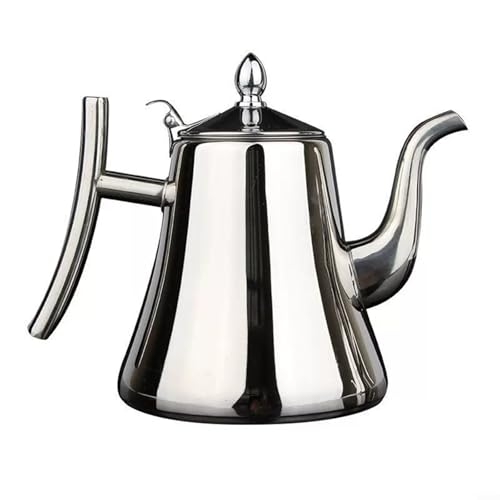 Induktionsherd Edelstahl-Teekanne mit eingebautem Teesieb, Induktionskochfeld-kompatibler Wasserkocher, für Induktionsherd und Brauen (2,0 l Silber) von Bulevisiter