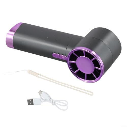 Leichter Turbo-Handventilator mit einstellbarem Luftstrom und klarem LED-Display für einfache Überwachung (grau) von Bulevisiter