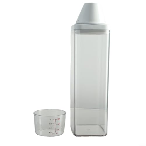 Luftdichter Waschmittelspender mit Messbechern, transparente Waschmittel-Aufbewahrungsbox, Waschpulverbehälter, Aufbewahrungseimer, Waschmittelbox (1900 ml) von Bulevisiter