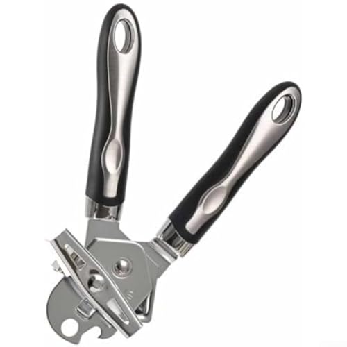 Manueller Dosenöffner ausgestattet mit Edelstahlklinge und Sicherheitsmagnet für Deckelsteuerung, ergonomischer Griff für einfache Handhabung, plus integriertem Flaschenöffner (einer) von Bulevisiter