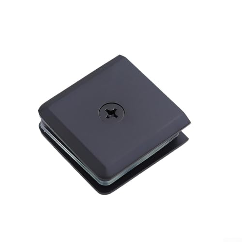 Messing-Glasklemme, U-förmig, feste Paneelklemme für 812 mm gehärtetes Glas, Badezimmer-Duschtür-Hardware, quadratisches Design, Chrom, gebürstetes Schwarz-Gold-Finish (schwarz) von Bulevisiter