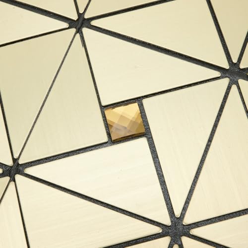 Peel and Mosaic Aluminum Backsplash Wall Tile for Kitchen Backdrop Wall Covering with Mesh Mounted Backside Easy to Apply and Maintain (Gold) von Bulevisiter