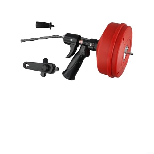 Professionelle Abflussschlange, 5 m, Doppelzweck, manuelle elektrische Bohrmaschine, Rohrreiniger, Werkzeug, ABS-Schale, Manganstahl, Feder, Badezimmer, Küche, Kanalisation (SKU) von Bulevisiter