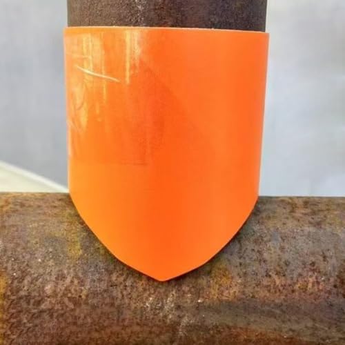 Rohrsattel-Schneidführungswerkzeug-Set für 20–200 mm Rohre, Präzisionsmarkierungs-Layout-Werkzeug für Sanitärarbeiten für HVAC-Metallbearbeitung, orangefarbenes Kunstleder (20–200) von Bulevisiter