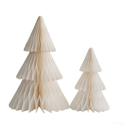 Schreibtisch- und Haushalts-Weihnachtsdekorationsset mit Papierornamenten, entworfen, um fröhliche und unvergessliche Urlaubsatmosphäre zu schaffen (weiß) von Bulevisiter