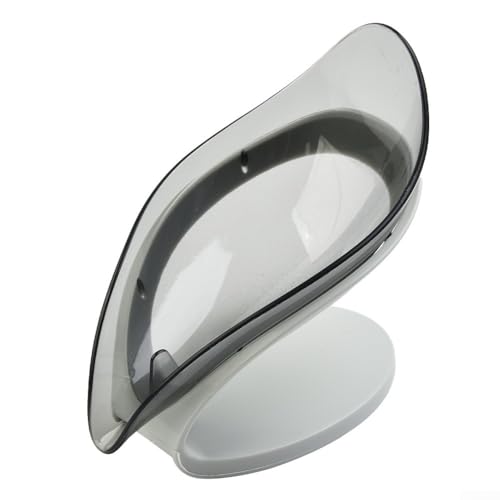 Seifenhalter für Badezimmer, Dusche, Seifenschale mit Wasserfall, selbstentleerend und Silikon-Saugnapf, ABS-Materialablage für stabile Lagerung und schnelles Trocknen (grau) von Bulevisiter