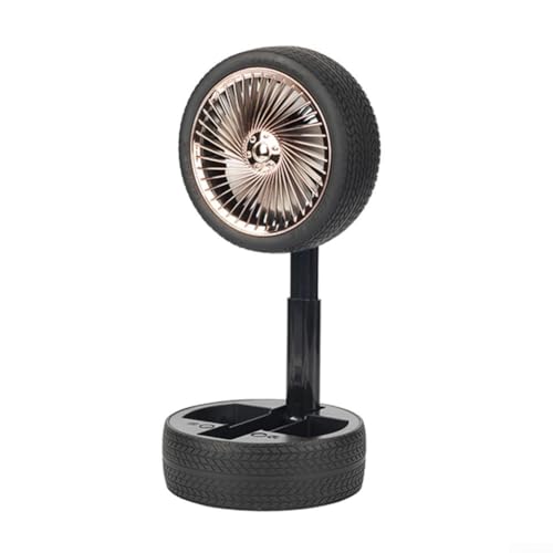 USB-wiederaufladbarer Retro-Reifenventilator mit 3 Geschwindigkeitsmodi, perfekt für Zuhause und Reisen (rot) von Bulevisiter