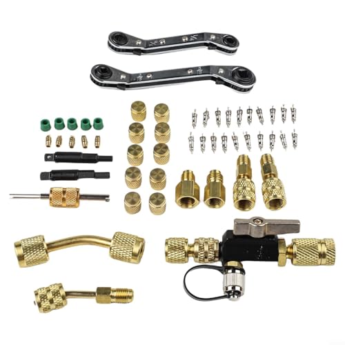 Vakuum-bewerteter Ventilkern-Entferner-Installateur Werkzeug-Set mit Dual-Reparaturschlüssel, Messing-HVAC-Kernentfernungsset Vakuum-bewerteter Ventilkern-Entferner-Installateur Werkzeug-Set mit Dual-Reparaturschlüssel, Messing-HVAC-Kernentfernungsset von Bulevisiter