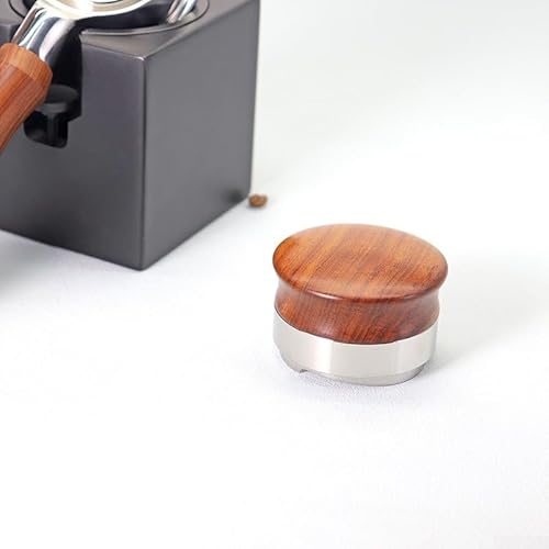 Verstellbarer Kaffeeverteiler für Espresso mit Walnuss-Griff und 304 Edelstahl-Konstruktion für gleichmäßige Kaffeeverteilung und gleichmäßigen Druck (51 mm) von Bulevisiter