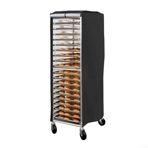 Wasserdichter Staubschutz für Brotregitter, hergestellt aus 210D silberbeschichtetem Oxford-Tuch mit Belüftung und transparentem PVC-Fenster, um saubere und trockene Backblech-Racks (B) von Bulevisiter