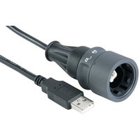 Bulgin USB-Kabel beidseitig verriegelbar PXP6040/B/2M00 Typ B (Verriegelung) auf Typ A PXP6040/B/2M0 von Bulgin