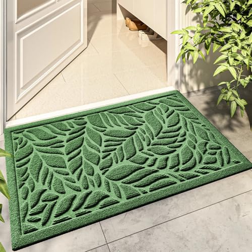 Bulijojo Fußmatte für den Eingang, strapazierfähig, dick, saugfähig, Naturkautschuk, rutschfeste Matte, stabile grüne Blätter, 58 x 89 cm Bulijojo Fußmatte für den Eingang, strapazierfähig, dick, saugfähig, Naturkautschuk, rutschfeste Matte, stabile grüne Blätter, 58 x 89 cm von Bulijojo