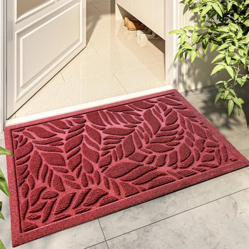 Bulijojo Fußmatte für den Eingang, strapazierfähig, dick, saugfähig, Naturkautschuk, rutschfeste Matte, stabile rote Blätter, 58 x 89 cm Bulijojo Fußmatte für den Eingang, strapazierfähig, dick, saugfähig, Naturkautschuk, rutschfeste Matte, stabile rote Blätter, 58 x 89 cm von Bulijojo