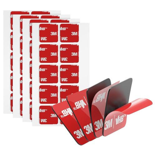 3M Doppelseitige Klebepads Heavy Duty VHB 25MM x 25MM 40 PCS Schwarz 0.6MM Dick 5925 Quadratische klebrige Montage Schaumstoffband stark klebend für Auto Dekoration Haus Büro Logos von Bulina