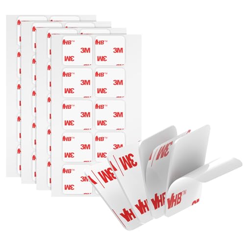 3M Doppelseitige Klebepads Heavy Duty VHB 25MM x 25MM 40 PCS Weiß 0.6MM Dick 4930 Rund klebrige Montage Schaumstoffband stark klebend für Auto Dekoration Haus Büro Logos von Bulina