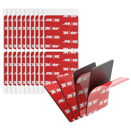 3M Doppelseitige Klebepads Heavy Duty VHB 50MM x 50MM 20 PCS Schwarz 0.6MM Dick 5925 Quadratische klebrige Montage Schaumstoffband stark klebend für Auto Dekor Home Office Logos von Bulina