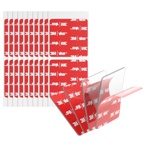 3M Doppelseitige Klebepads Heavy Duty VHB 50MM x 50MM 20 PCS Transparent 0.5MM Dick 4905 Quadratische klebrige Montage Schaumstoffband stark klebend für Auto Dekoration Haus Büro Logos von Bulina