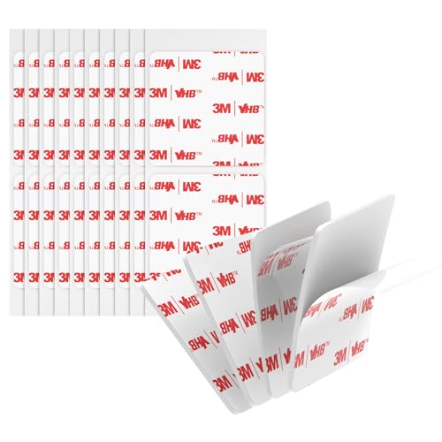 3M Doppelseitige Klebepads Heavy Duty VHB 50MM x 50MM 20 PCS Weiß 0.6MM Dick 4930 Rund klebrige Montage Schaumstoffband stark klebend für Auto Dekoration Haus Büro Logos von Bulina