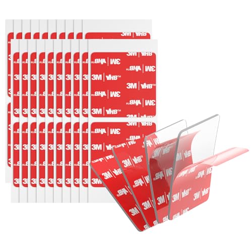 3M Doppelseitige Klebepads Heavy Duty VHB 50MM x 50MM 40 PCS Transparent 0.5MM Dick 4905 Quadratische klebrige Montage Schaumstoffband stark klebend für Auto Dekoration Haus Büro Logos von Bulina