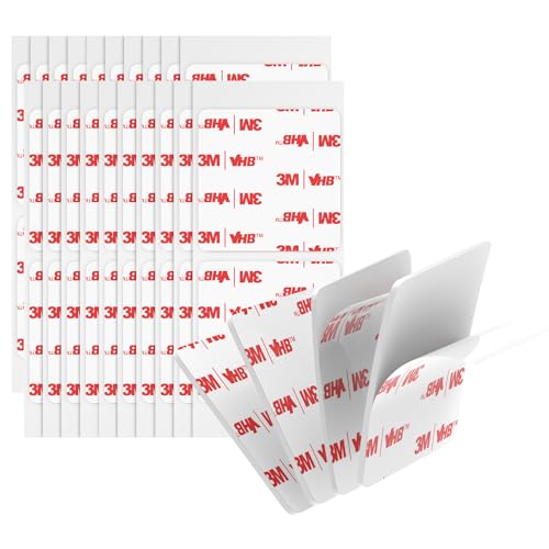 3M Doppelseitige Klebepads Heavy Duty VHB 50MM x 50MM 40 PCS Weiß 0.6MM Dick 4930 Rund klebrige Montage Schaumstoffband stark klebend für Auto Dekoration Haus Büro Logos von Bulina