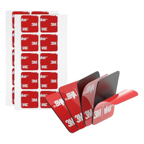 3M Doppelseitige Klebepads Heavy Duty VHB Schwarz 25MM x 25MM 20 PCS 0.6MM Dick 5925 Quadratische klebrige Montage Schaumstoffband stark klebend für Auto Dekor Hause Büro Logos von Bulina