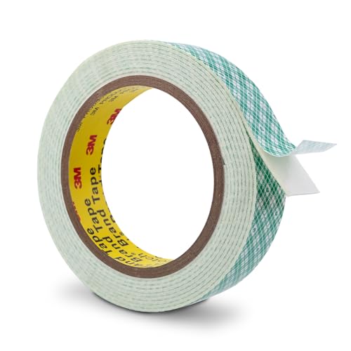 3M Doppelseitiges Schaumstoff Klebeband 4026 25mm x 300cm 1 Rollen 1.6 mm dick Weiß Doppelt Beschichtetes Urethan Polyurethan Band für Kleben Anbringen Montieren Innenbeschilderung Namensschilder von Bulina