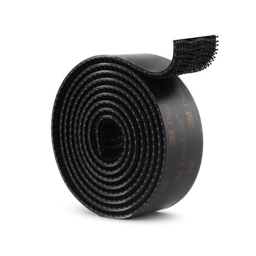 3M Dual Lock SJ3550 25 mm x 1.2 m Schwarz 1 Rollen Wiederverschließbares Befestigungsband Ineinandergreifendes Pilzförmiges Stark Hakenverschluss Klebeband für Den Innen und Außenbereich von Bulina