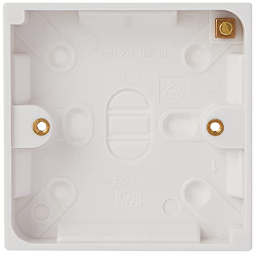 Merriway BH02625 Geformte Lichtschalter-Aufputzdose, Weiß von Merriway