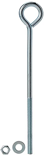 Merriway BH02816 Augbolzen M8 x 200 mm mit Mutter und Unterlegscheibe, Weiß, 2 Stück von Merriway