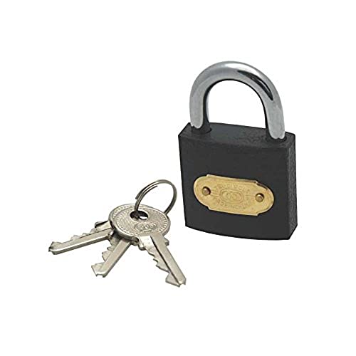 Merriway BH03786 Vorhängeschloss Tri-Circle Heavy-Duty Schwarz Eisen 38 mm, Weiß von Merriway