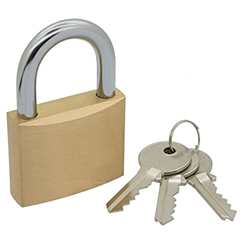 Merriway BH03905 40 mm Vorhängeschloss, Messing massiv, von Keyed Alike, Weiß, 2 Stück von Merriway