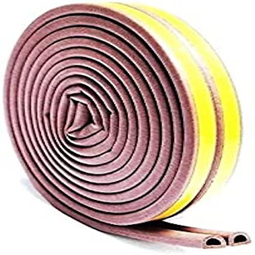 Merriway Bulk Hardware Selbstklebende EPDM Gummi-Dämmband Plus Zugluftstopper, Braun 10 Meter (4 Stück von 2,5 m), 4-TLG. von Merriway