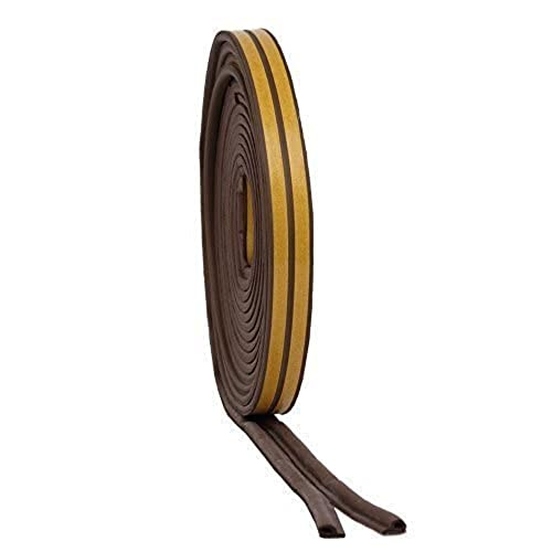 Bulk Hardware Selbstklebende EPDM Gummi p-Profile Zugluftstopper, Braun 10 Meter (4 Stück von 2,5 m), 4-TLG. von Merriway