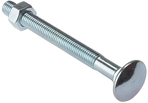 Merriway BH04898 Bulk Hardware Carriage Bolts with Nuts, 150mm (3/8 inch x 6 inch) -Zinc Plated, Pack of 10 Schlossschraube und Mutter ZP M10 x 150 mm, Silber, 10 Stück Merriway BH04898 Bulk Hardware Carriage Bolts with Nuts, 150mm (3/8 inch x 6 inch) -Zinc Plated, Pack of 10 Schlossschraube und Mutter ZP M10 x 150 mm, Silber, 10 Stück von Merriway