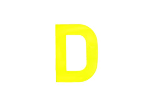 Merriway BH04960 High Visibility Plastic Reflective Mailbox, House Self Adhesive Letter D, 75mm (3 inch) -Yellow Reflektierende, selbstklebend, gelb, 75 mm, Buchstabe D von Merriway