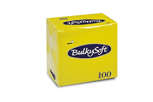 Bulky Soft BS-32229 Servietten 1/4 Falz, 2-lagig, 24 cm x 24 cm, Limone (100-er Pack) von Bulky Soft