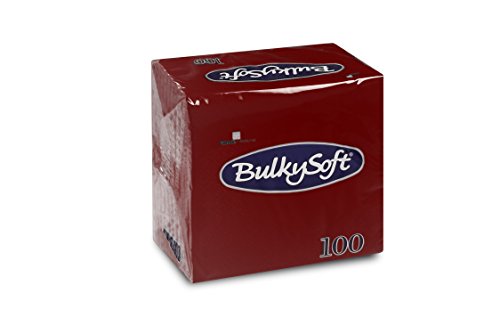 Bulky Soft BS-32620 Servietten 1/4 Falz, 2-lagig, 24 cm x 24 cm, Bordeaux (100-er Pack) von Bulky Soft