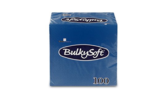 Bulky Soft BS-32630 Servietten 1/4 Falz, 2-lagig, 24 cm x 24 cm, Blau (100-er Pack) von Bulky Soft
