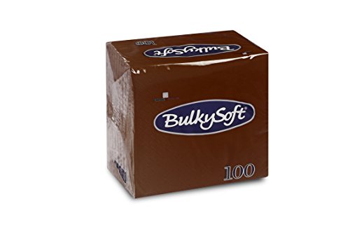Bulky Soft BS-32660 Servietten 1/4 Falz, 2-lagig, 24 cm x 24 cm, Braun (100-er Pack) von Bulky Soft