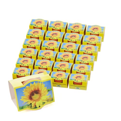 Bull & Bear 25er Set Mini-Pflanzset Zwergsonnenblumen, Blumensamen im Topf 4,5cm, Mini Sonnenblumen als Anzuchtset mit Pflegeanleitung von Bull & Bear