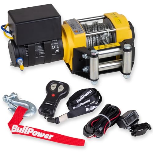 Elektrische Seilwinde Offroad 4x4 ATV Quadwinde Elektrowinde Motorwinde Seilzug 12V 3000lbs - 1361kg - OSW-3000 von BullPower